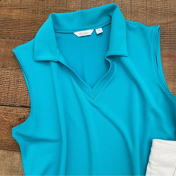 Turquoise Blue Athletic Sleeveless Top - Picture 2 of 6